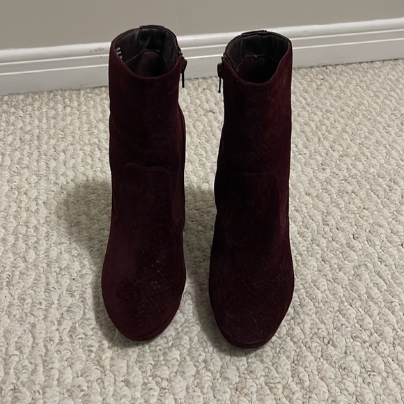 Call It Spring Burgundy Suede Platform Boots - Picture 2 of 3